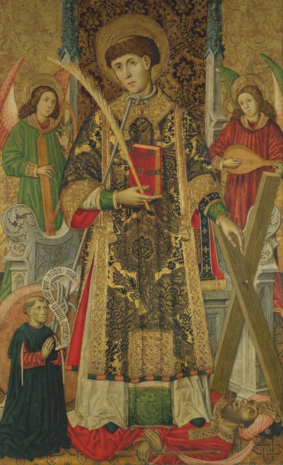 San Vincenzo e un donatore da Master of Archbishop Dalmau of Mur